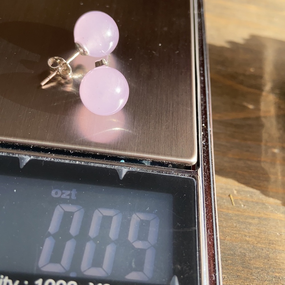 Lilac natural Jade in sterling silver setting - Picture 5 of 5